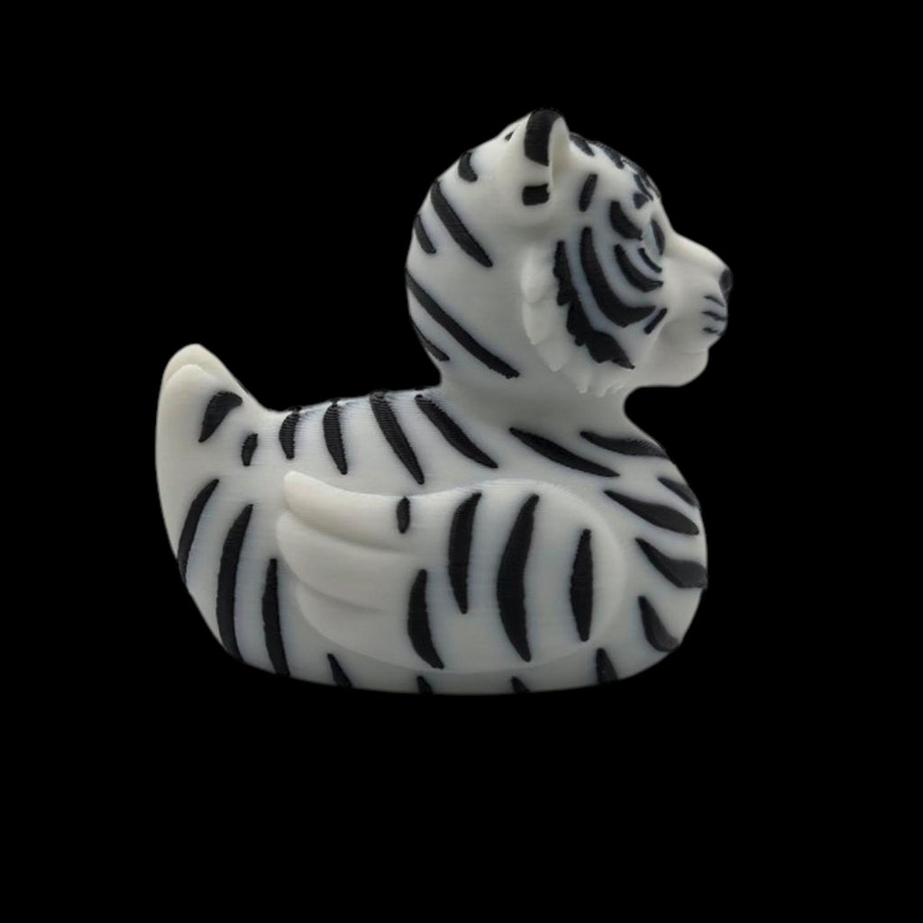 Bengal Tiger Duck White & Orange Zoo Theme Party Favor Kids Bathroom Shelf Accent Jungle Nursery - JM Designs