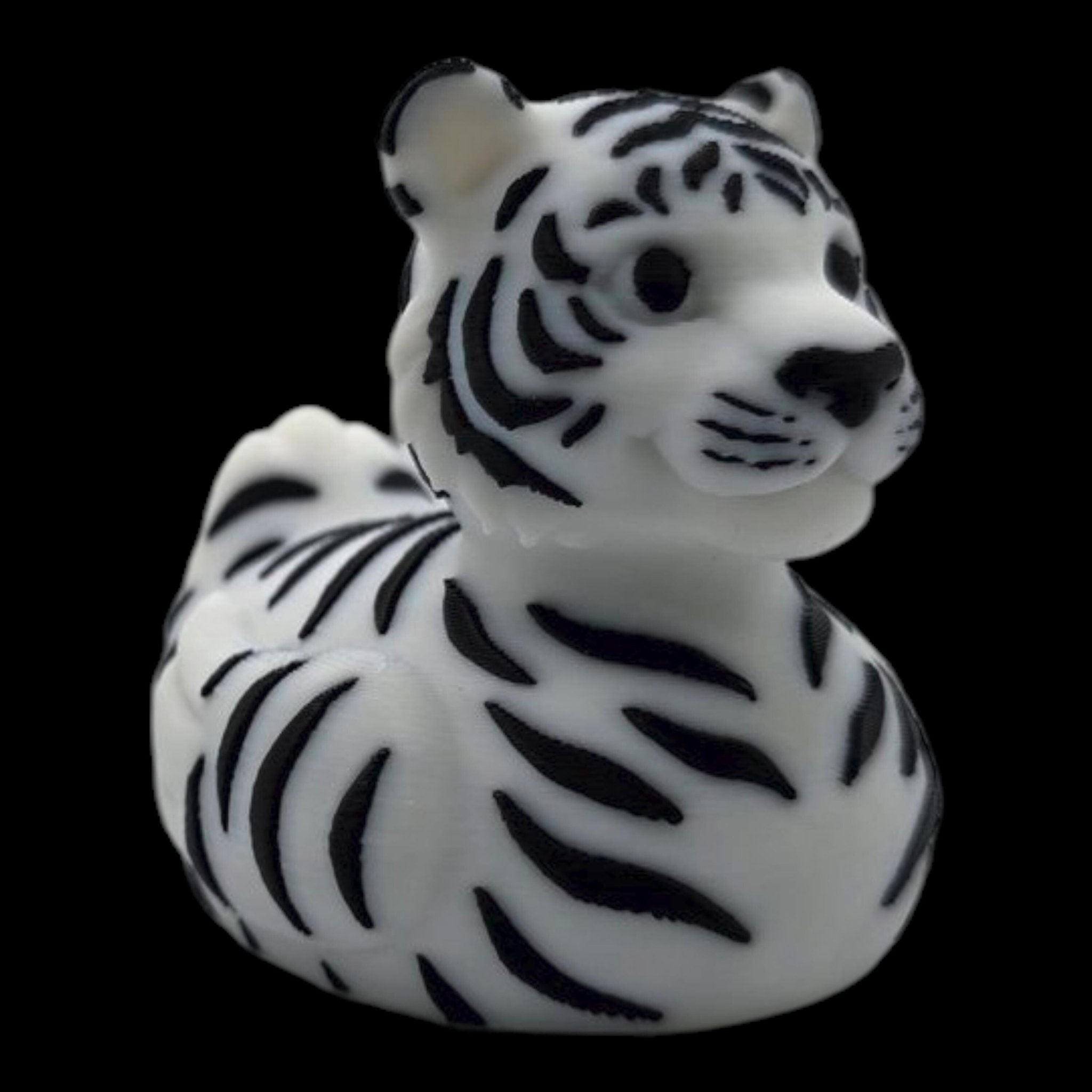 Bengal Tiger Duck White & Orange Zoo Theme Party Favor Kids Bathroom Shelf Accent Jungle Nursery - JM Designs
