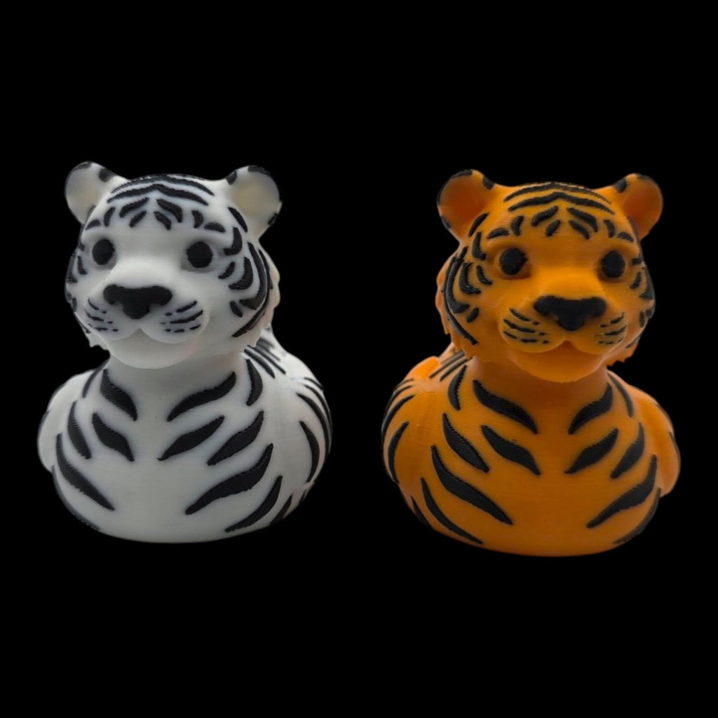 Bengal Tiger Duck White & Orange Zoo Theme Party Favor Kids Bathroom Shelf Accent Jungle Nursery - JM Designs