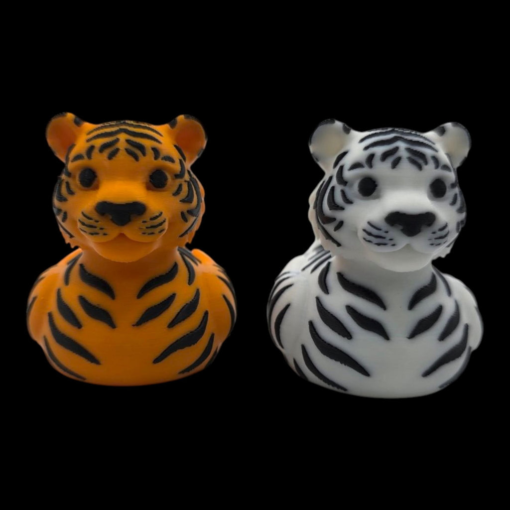 Bengal Tiger Duck White & Orange Zoo Theme Party Favor Kids Bathroom Shelf Accent Jungle Nursery - JM Designs