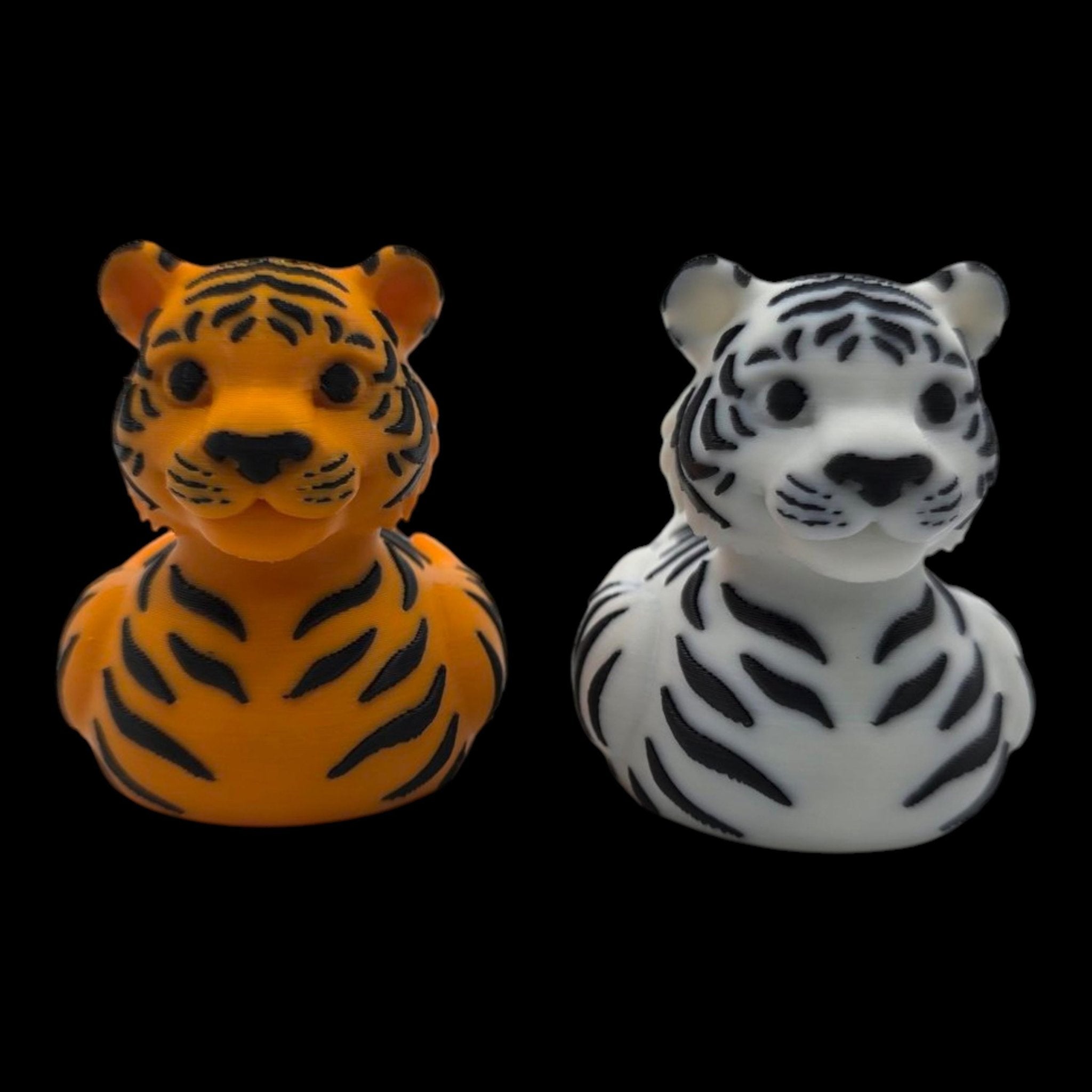Bengal Tiger Duck White & Orange Zoo Theme Party Favor Kids Bathroom Shelf Accent Jungle Nursery - JM Designs
