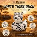 Bengal Tiger Duck White & Orange Zoo Theme Party Favor Kids Bathroom Shelf Accent Jungle Nursery - JM Designs