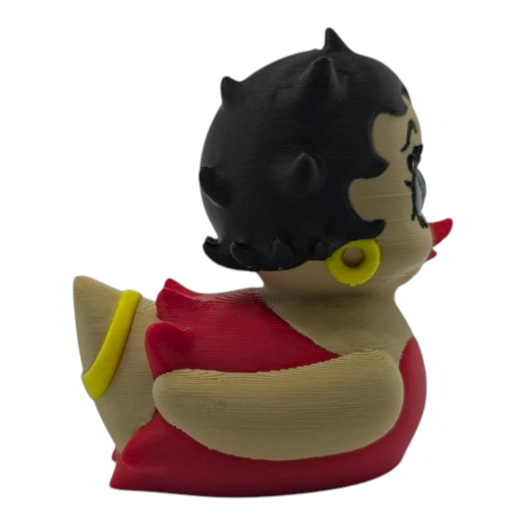 Betty Boop Inspired Duck Figure Physical Pla Printed Collectible Retro Cartoon Style Desk Decor Cute Animation Fans - JM Designs