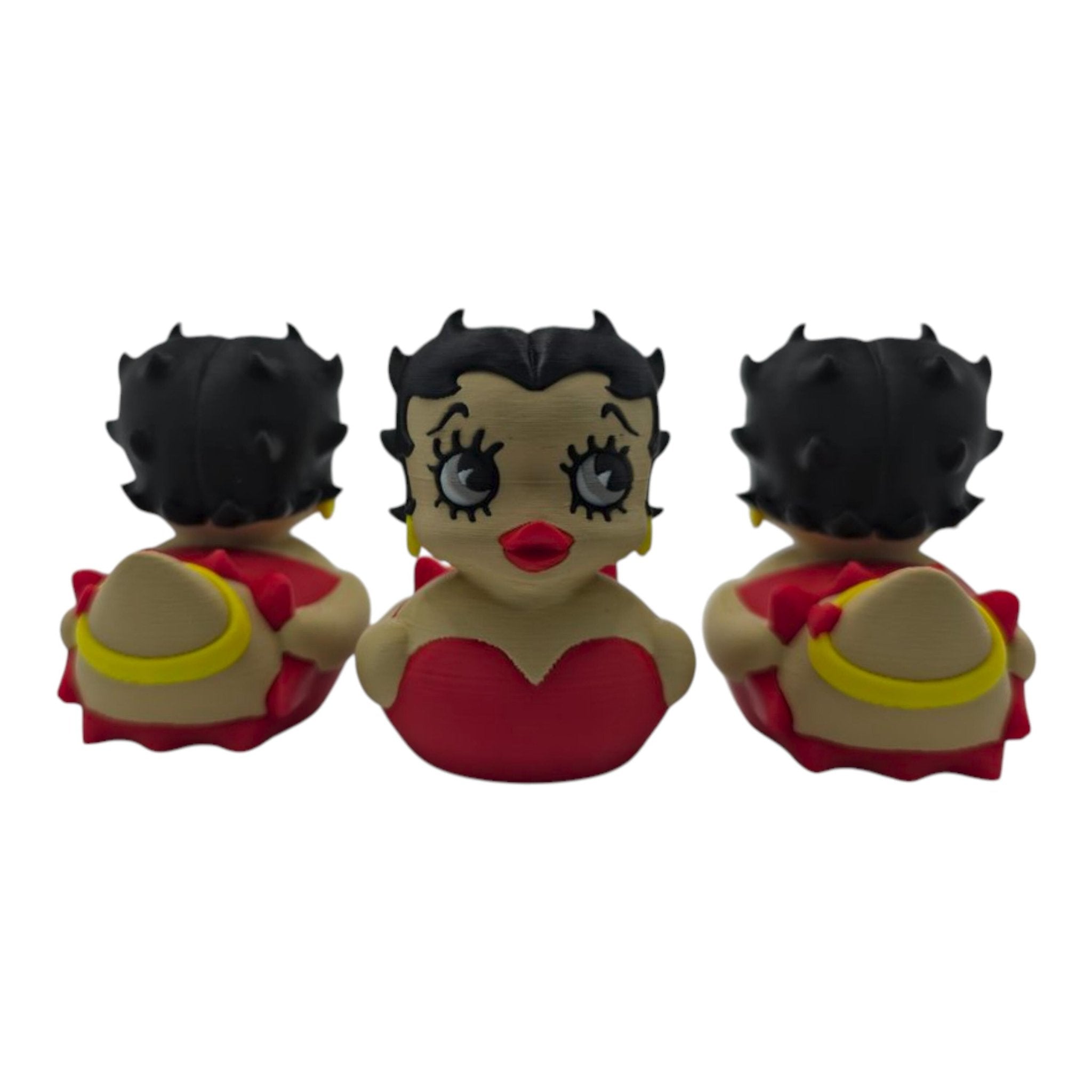 Betty Boop Inspired Duck Figure Physical Pla Printed Collectible Retro Cartoon Style Desk Decor Cute Animation Fans - JM Designs