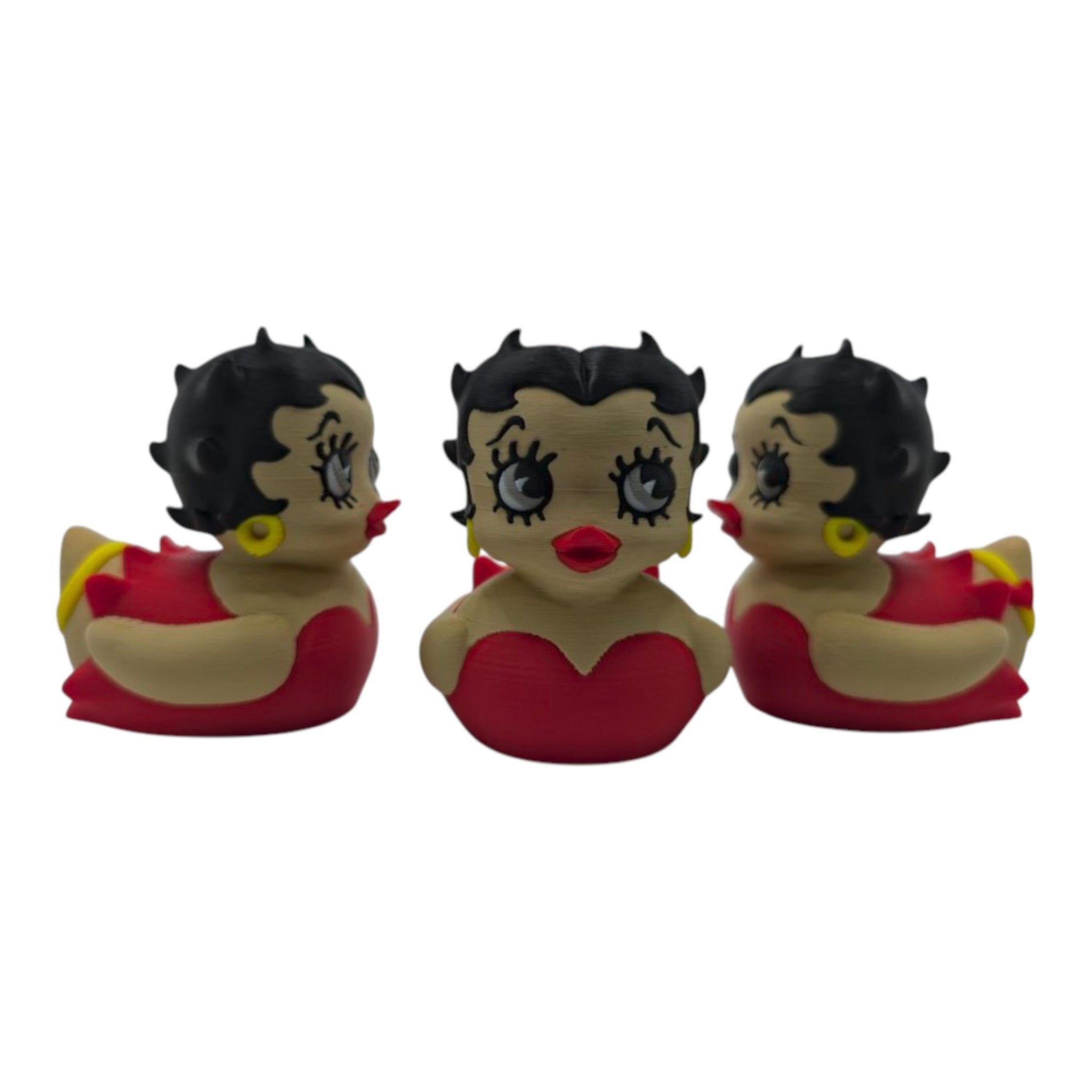 Betty Boop Inspired Duck Figure Physical Pla Printed Collectible Retro Cartoon Style Desk Decor Cute Animation Fans - JM Designs