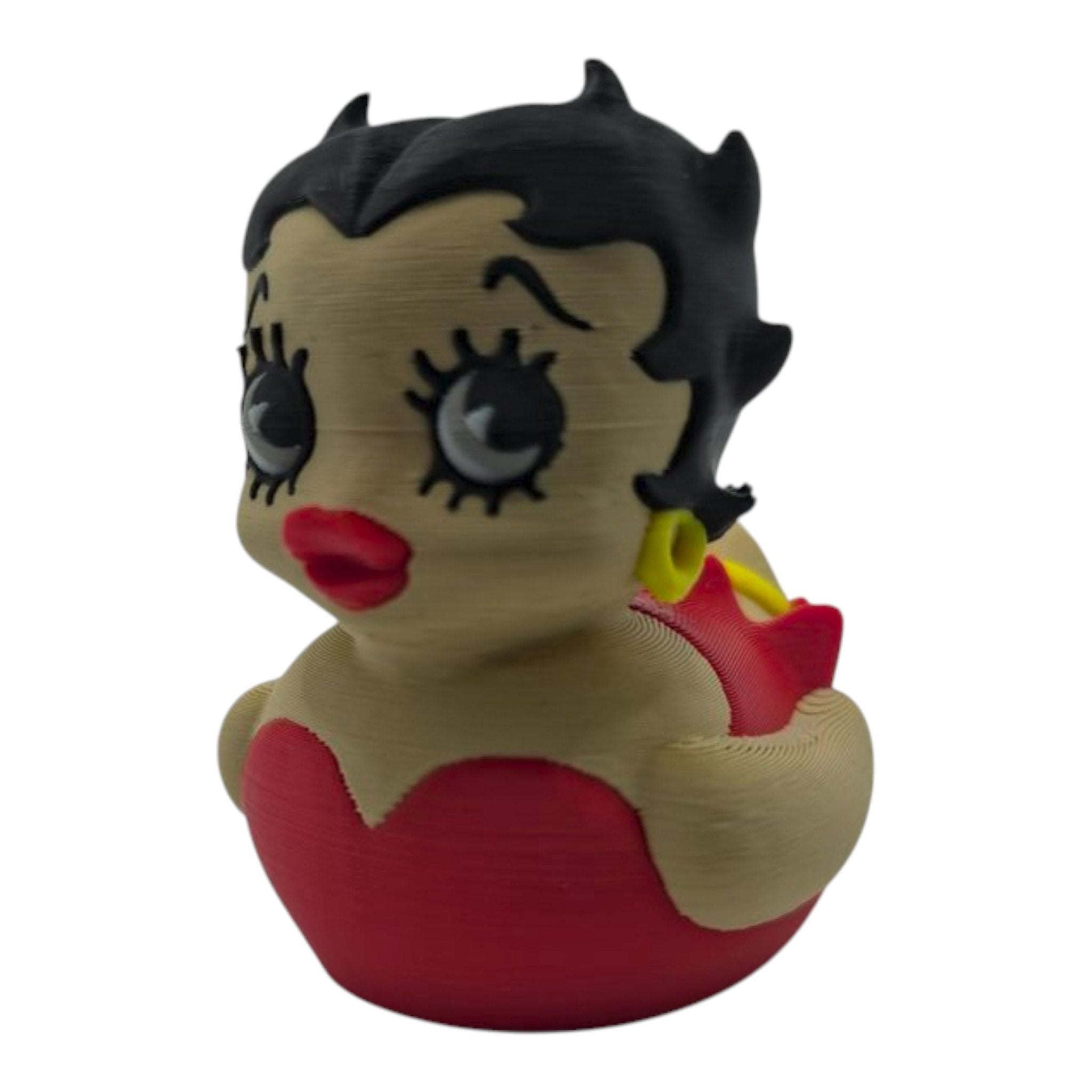 Betty Boop Inspired Duck Figure Physical Pla Printed Collectible Retro Cartoon Style Desk Decor Cute Animation Fans - JM Designs