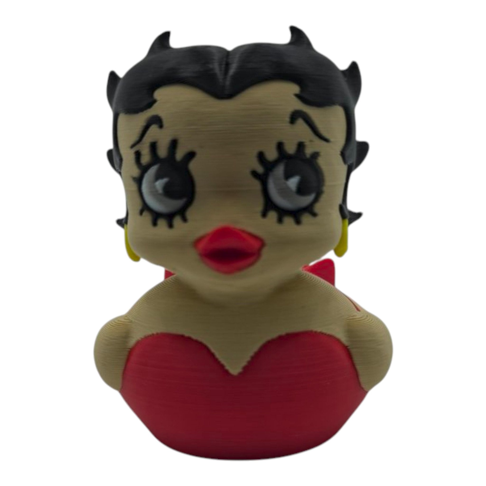 Betty Boop Inspired Duck Figure Physical Pla Printed Collectible Retro Cartoon Style Desk Decor Cute Animation Fans - JM Designs