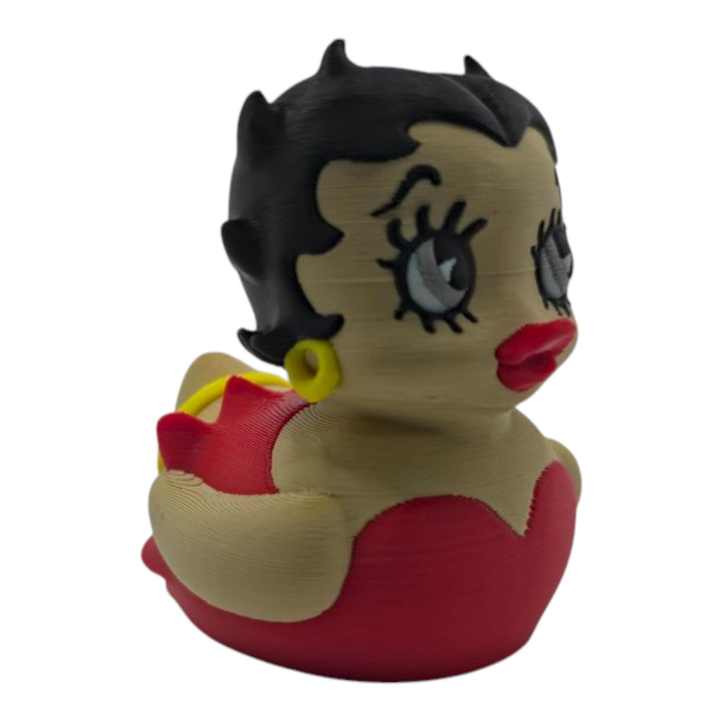 Betty Boop Inspired Duck Figure Physical Pla Printed Collectible Retro Cartoon Style Desk Decor Cute Animation Fans - JM Designs