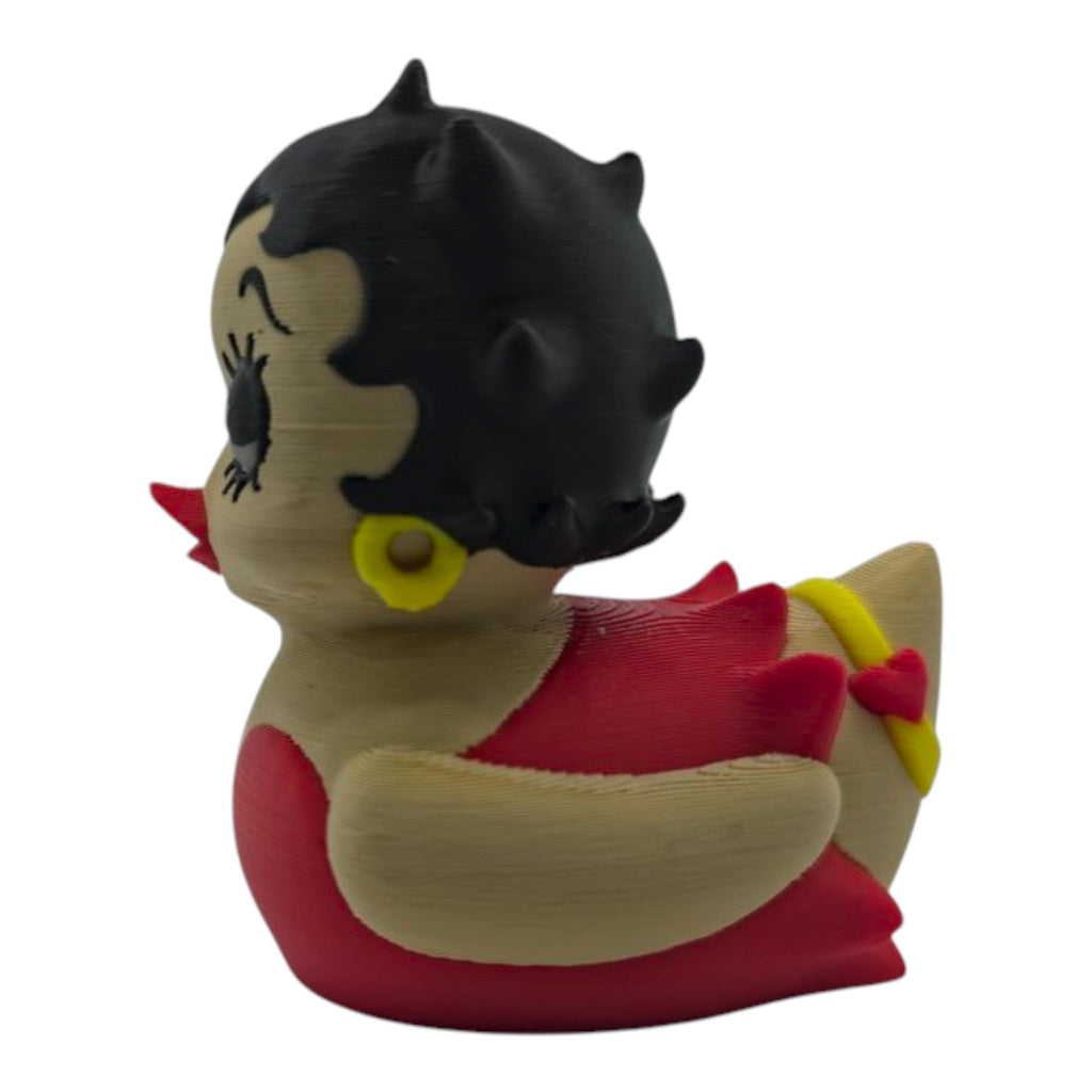 Betty Boop Inspired Duck Figure Physical Pla Printed Collectible Retro Cartoon Style Desk Decor Cute Animation Fans - JM Designs