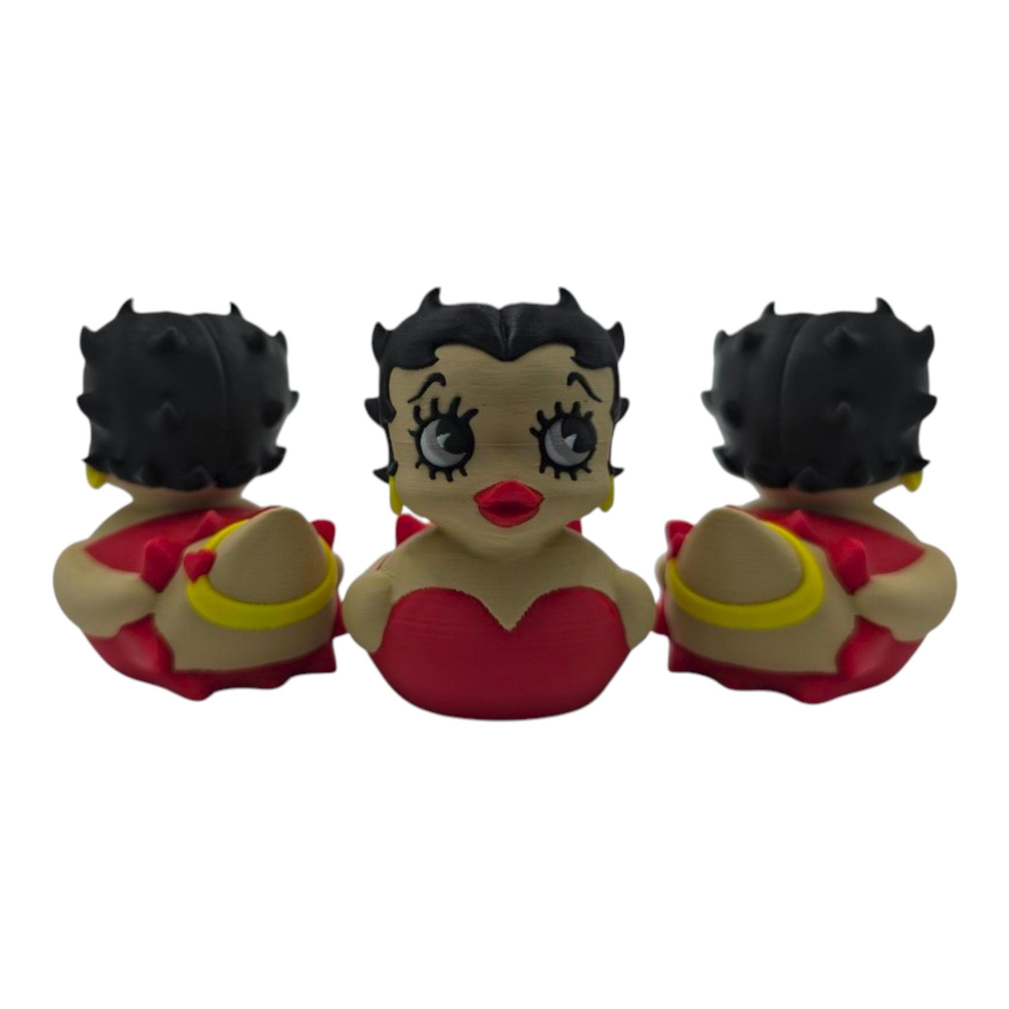 Betty Boop Inspired Duck Figure Physical Pla Printed Collectible Retro Cartoon Style Desk Decor Cute Animation Fans - JM Designs