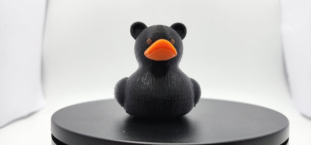 Black Bear Duck: 3D Printed Bath Toy for Toddlers, Safe and Fun - JM Designs