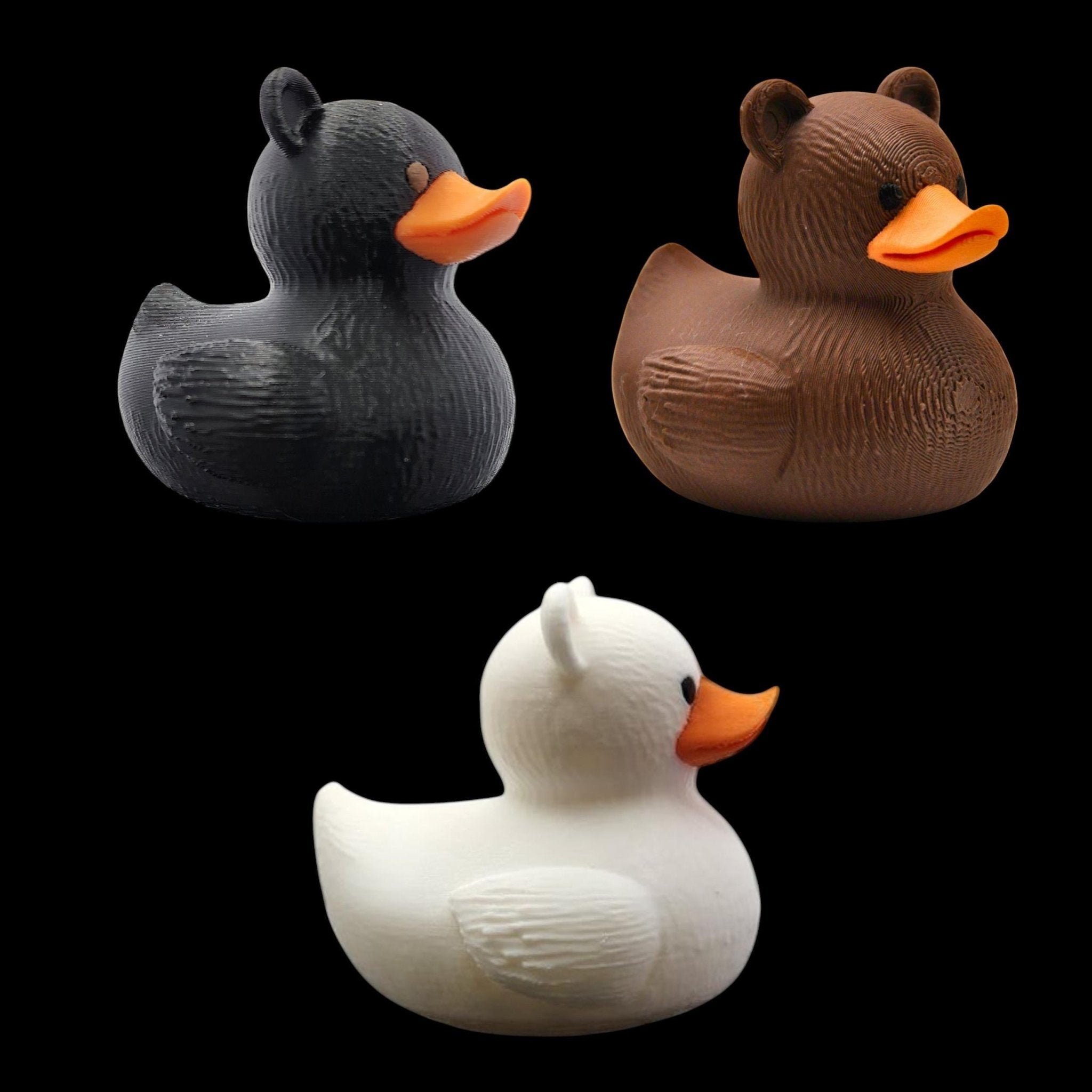 Black Bear Duck: 3D Printed Bath Toy for Toddlers, Safe and Fun - JM Designs