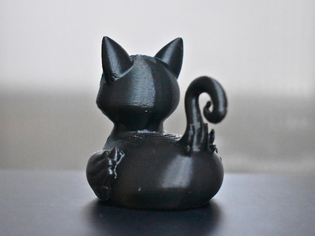 Black Cat Duck Figurine, Spooky 3D Printed Carnival Cruise - JM Designs