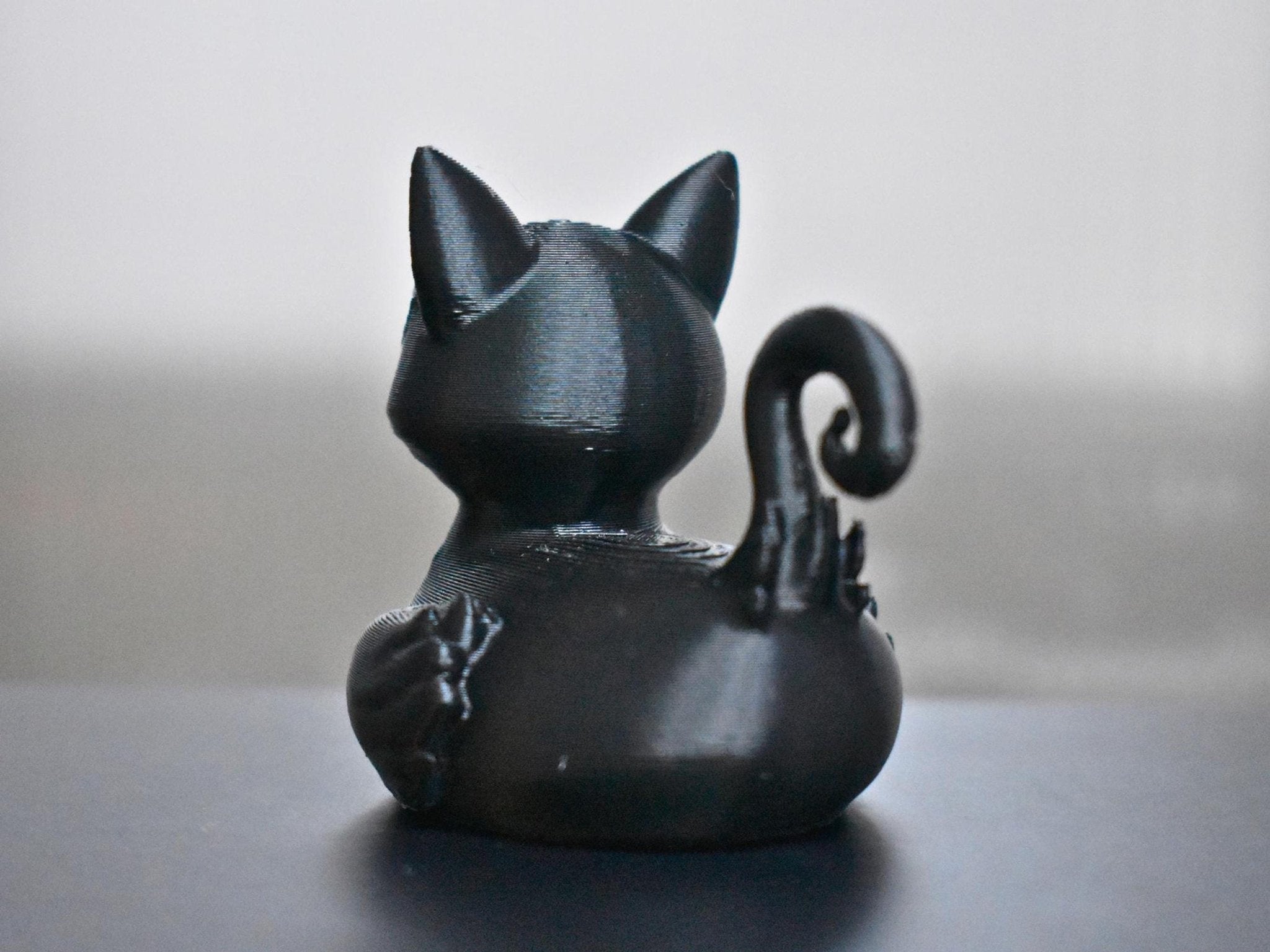 Black Cat Duck Figurine, Spooky 3D Printed Carnival Cruise - JM Designs