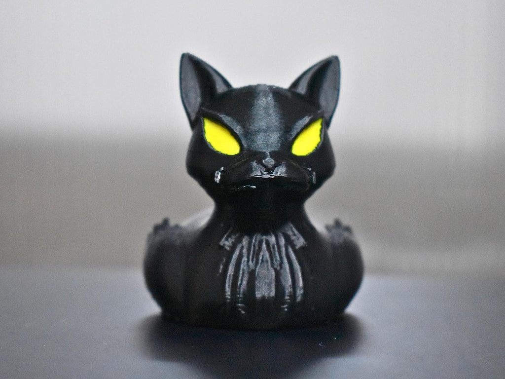 Black Cat Duck Figurine, Spooky 3D Printed Carnival Cruise - JM Designs
