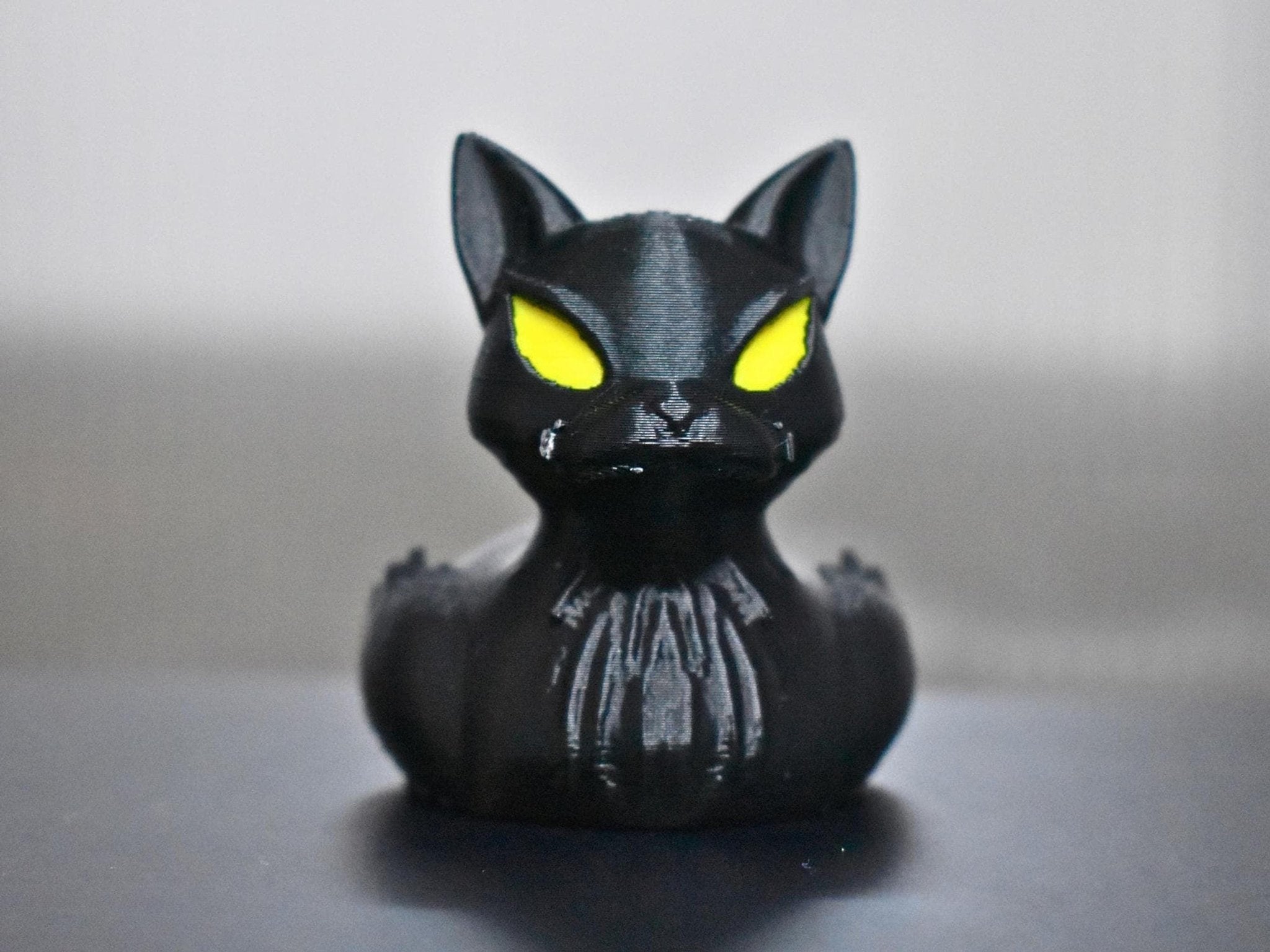 Black Cat Duck Figurine, Spooky 3D Printed Carnival Cruise - JM Designs