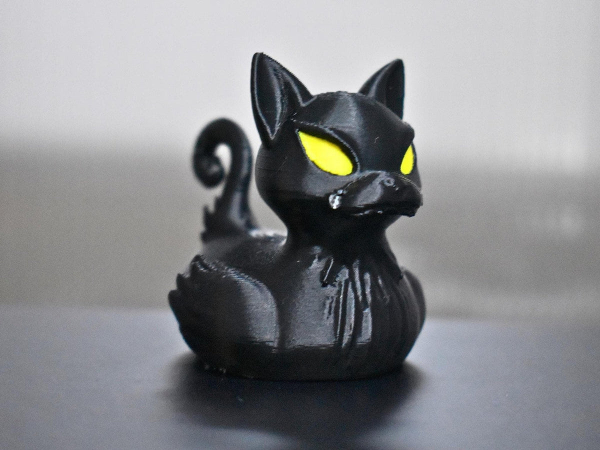 Black Cat Duck Figurine, Spooky 3D Printed Carnival Cruise - JM Designs