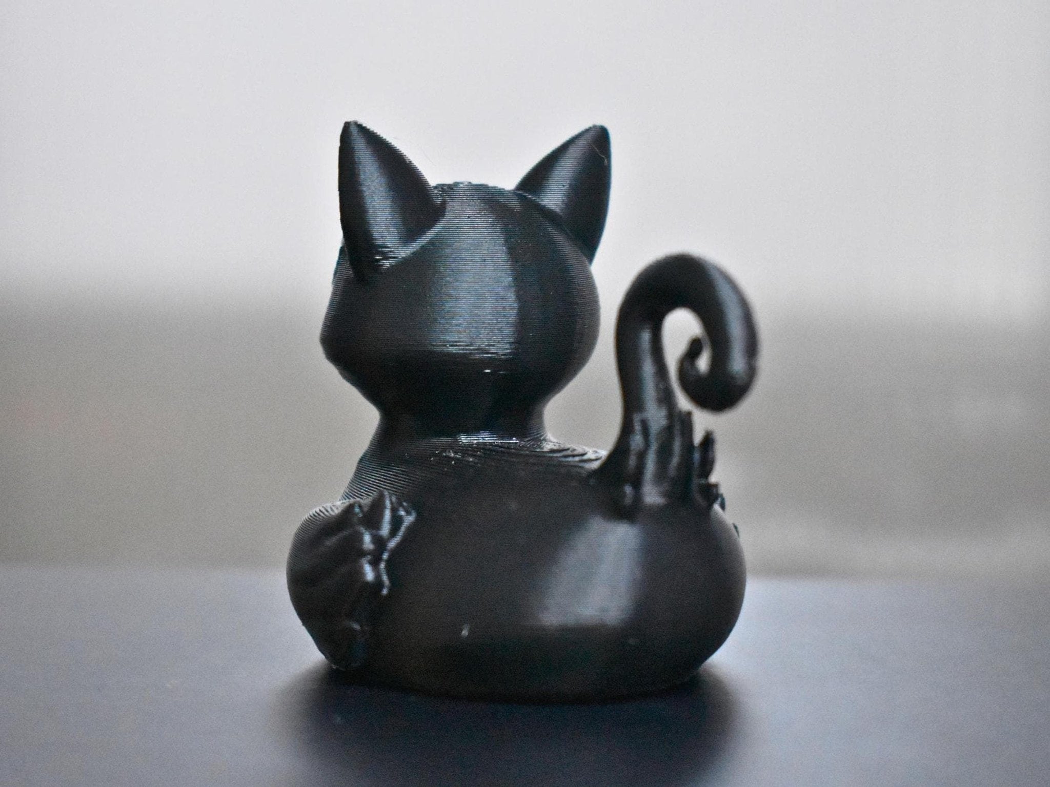 Black Cat Duck Figurine, Spooky 3D Printed Carnival Cruise - JM Designs