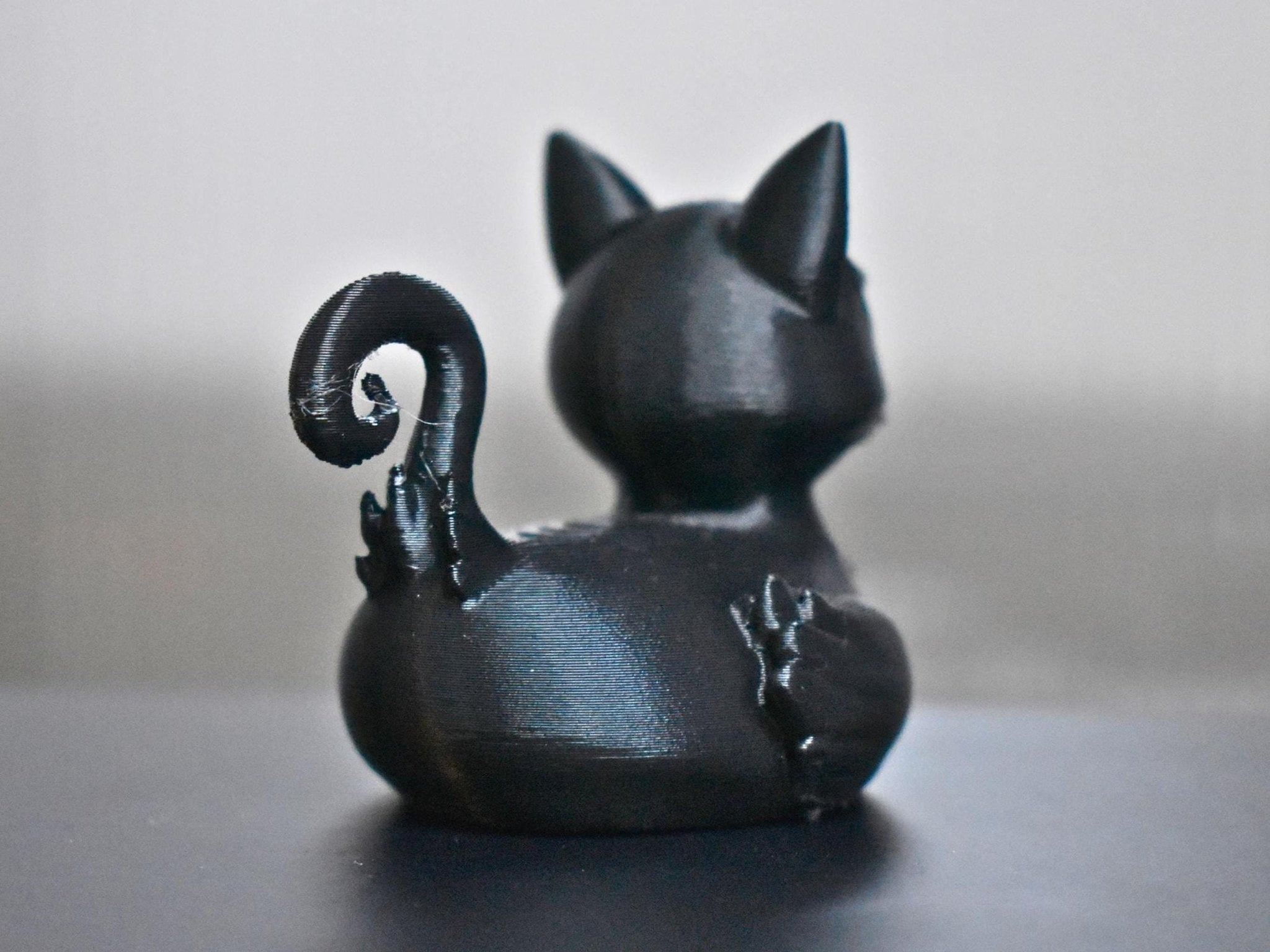 Black Cat Duck Figurine, Spooky 3D Printed Carnival Cruise - JM Designs