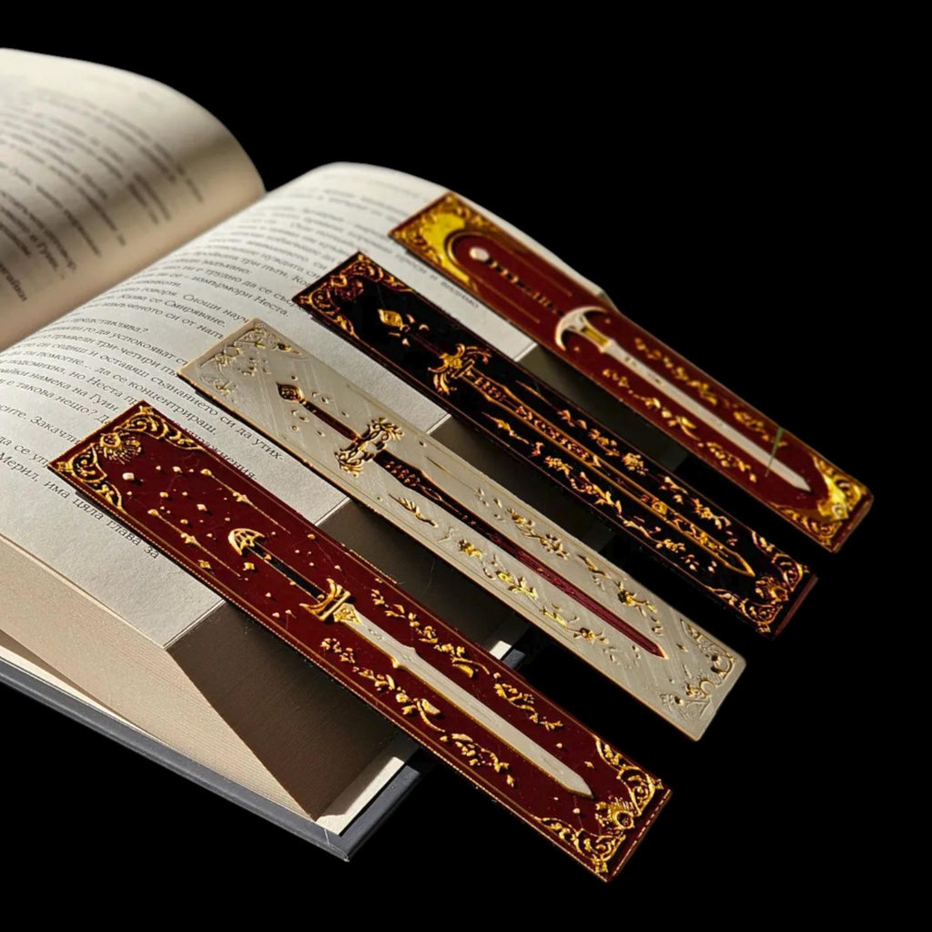 Blade Bookmark Set, 3D Printed in Red, White & Black for Readers - JM Designs