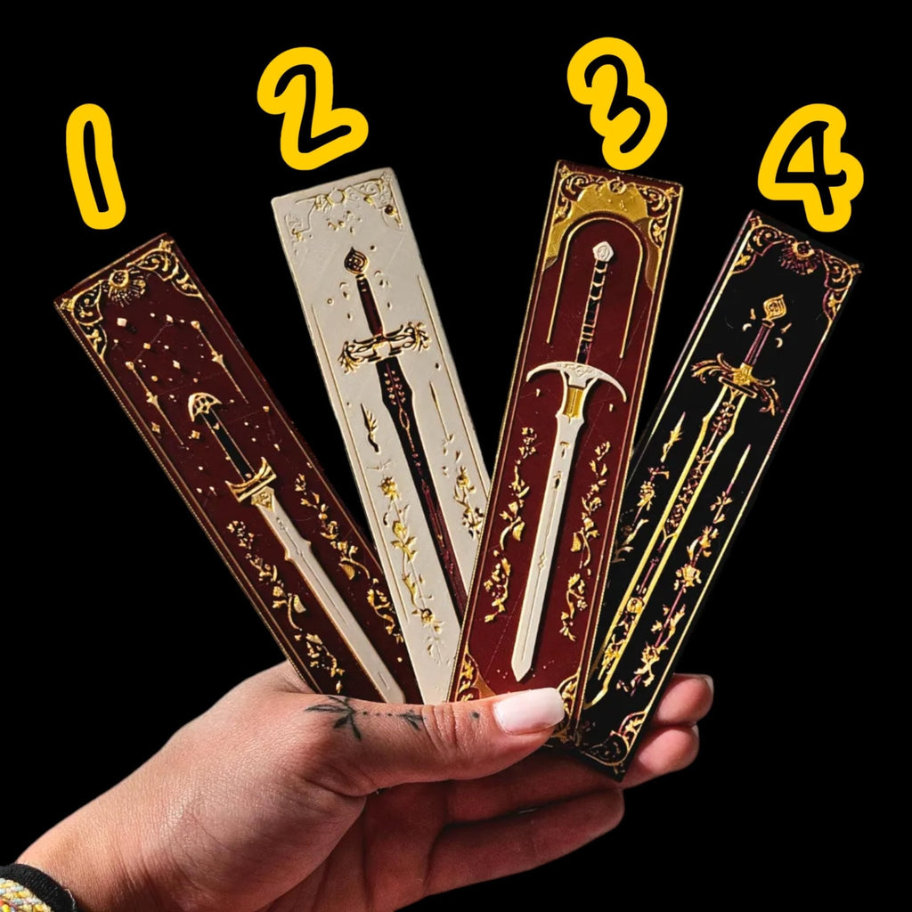 Blade Bookmark Set, 3D Printed in Red, White & Black for Readers - JM Designs