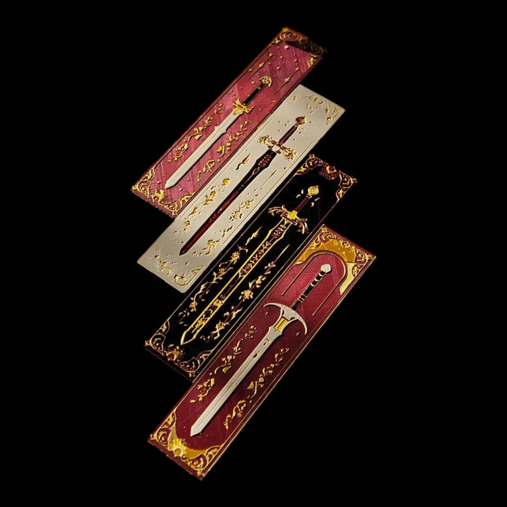 Blade Bookmark Set, 3D Printed in Red, White & Black for Readers - JM Designs