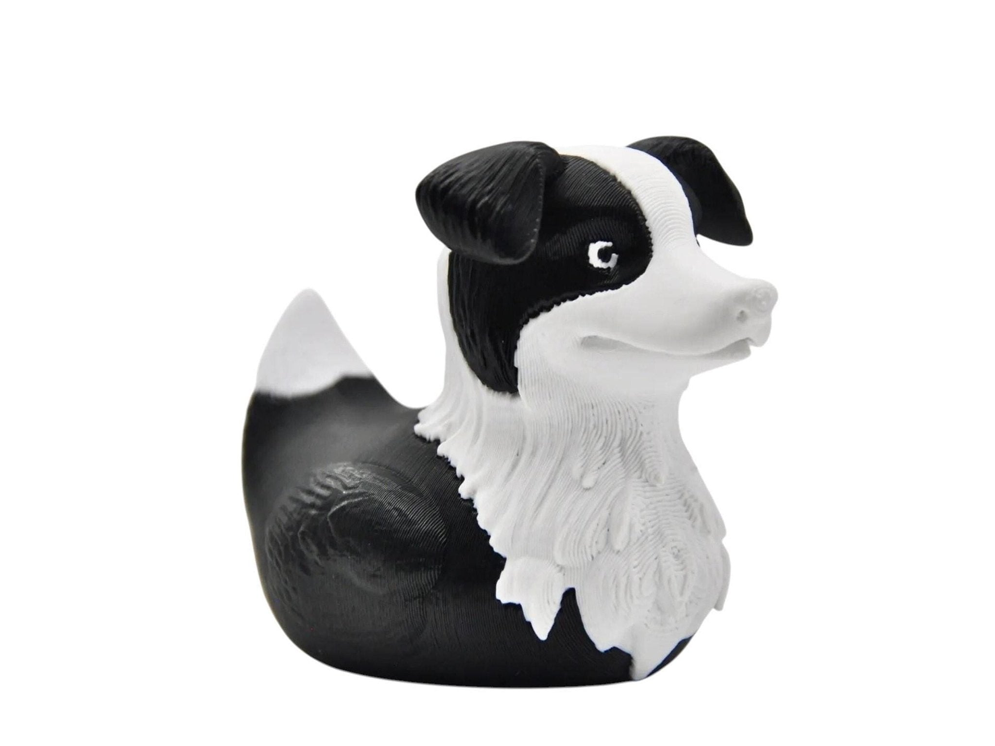 Border Collie Duck 3D Printed Figure, Custom Made Pet Toy for Desk Decor - JM Designs