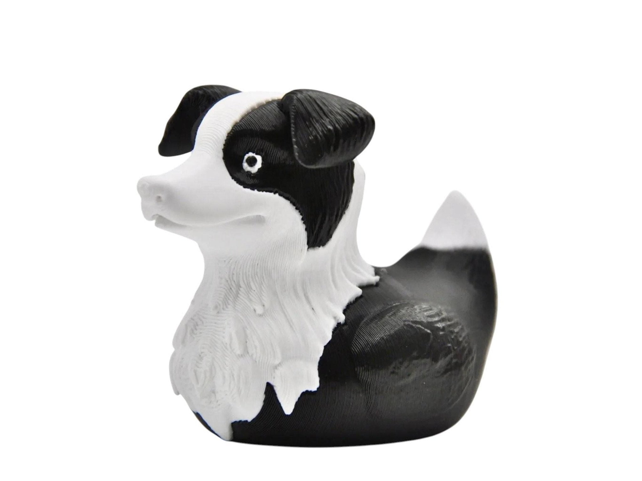 Border Collie Duck 3D Printed Figure, Custom Made Pet Toy for Desk Decor - JM Designs