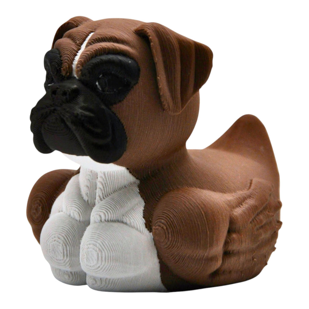 Boxer Dog Gift, 3D Printed Duck in Brown & White for Pet Lovers - JM Designs