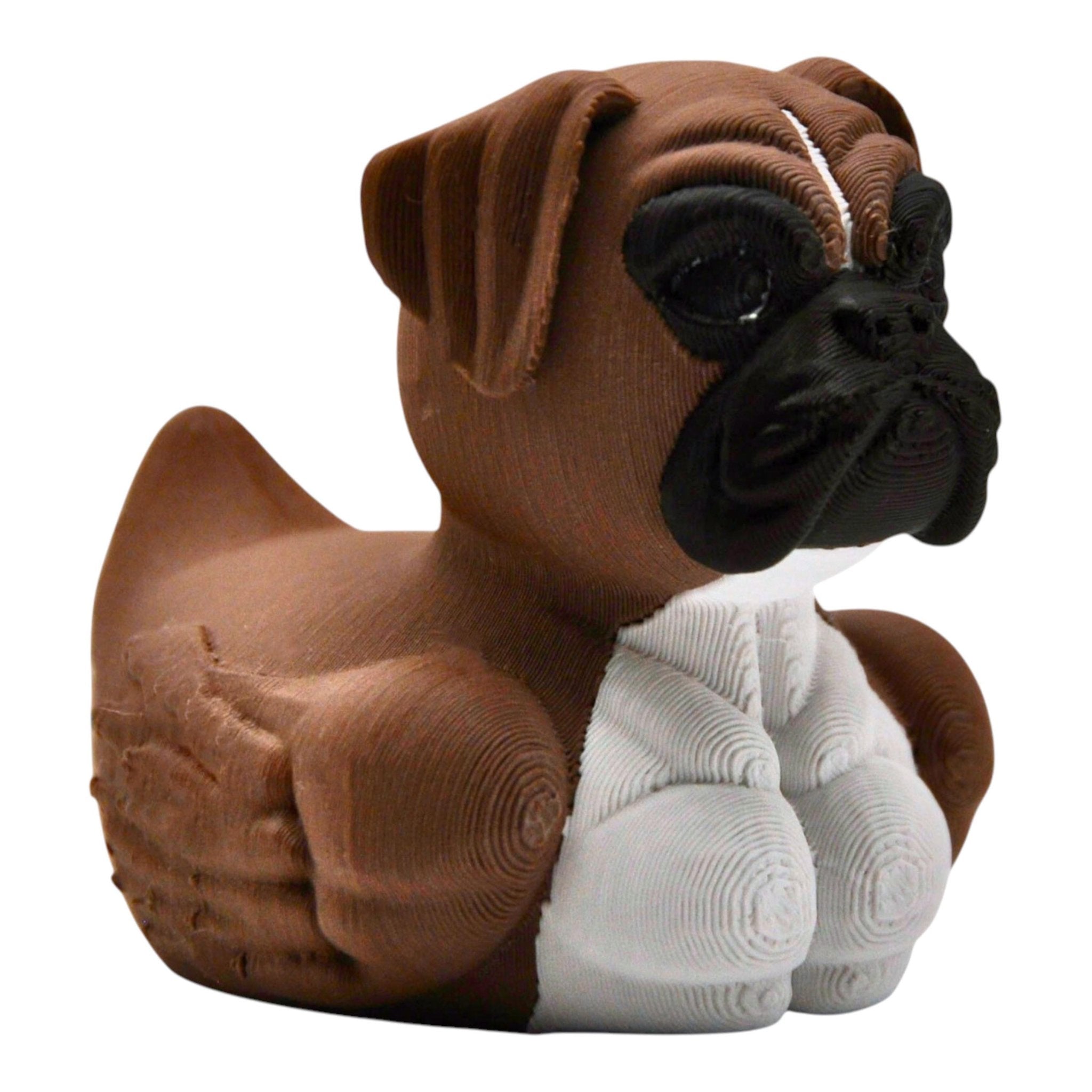Boxer Dog Gift, 3D Printed Duck in Brown & White for Pet Lovers - JM Designs