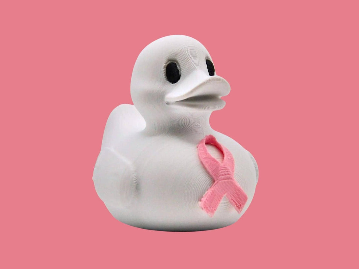 Breast Cancer Awareness Duck, Pink Ribbon Bath Toy for Support and Comfort - JM Designs