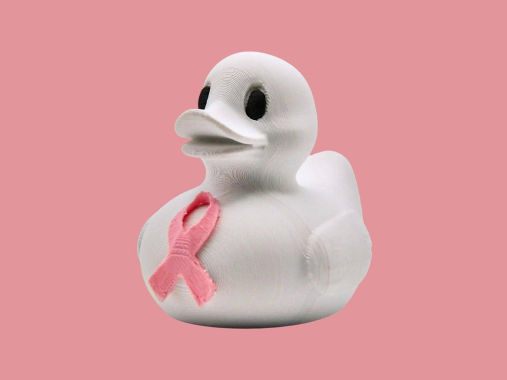 Breast Cancer Awareness Duck, Pink Ribbon Bath Toy for Support and Comfort - JM Designs
