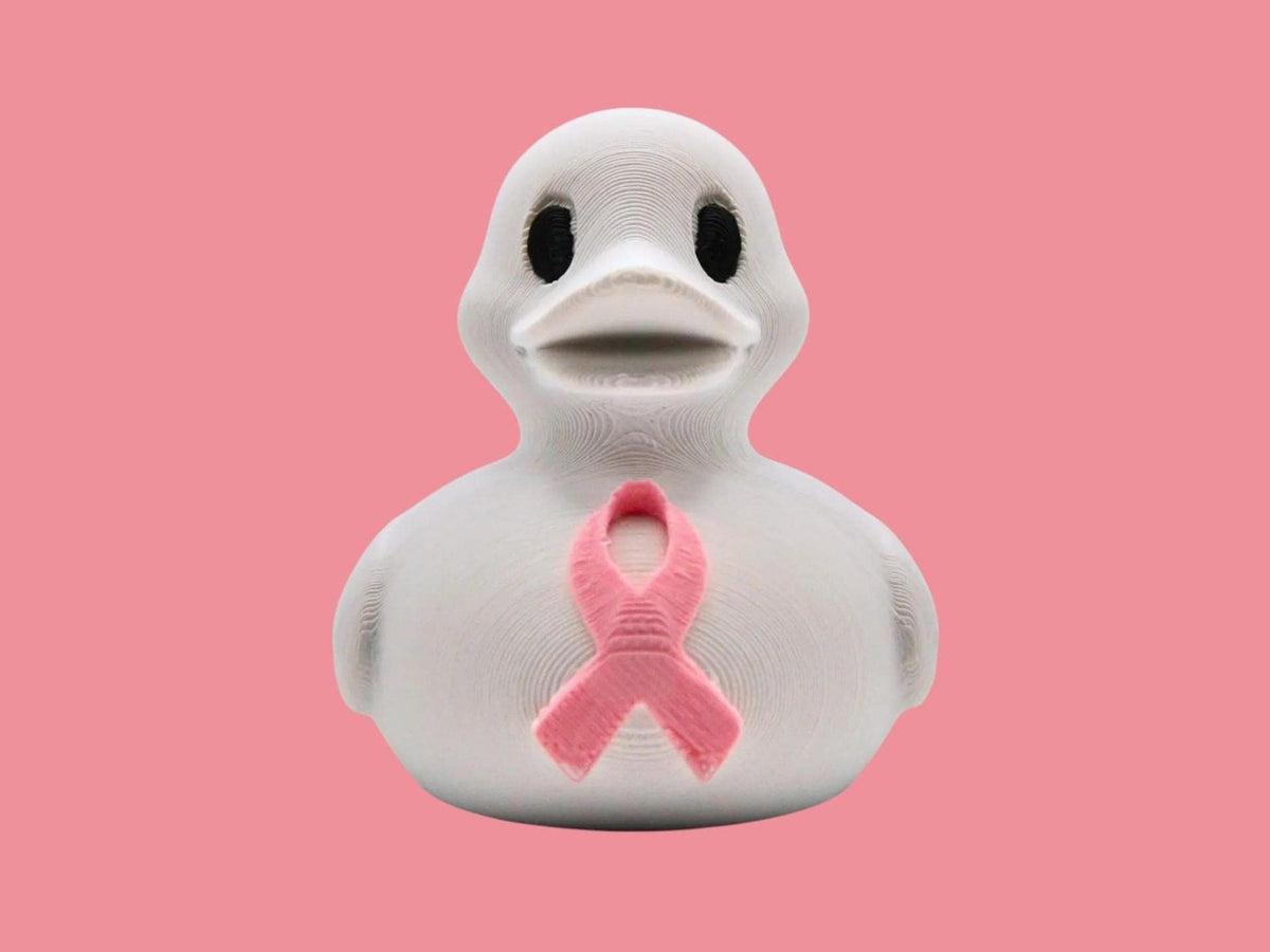 Breast Cancer Awareness Duck, Pink Ribbon Bath Toy for Support and Comfort - JM Designs
