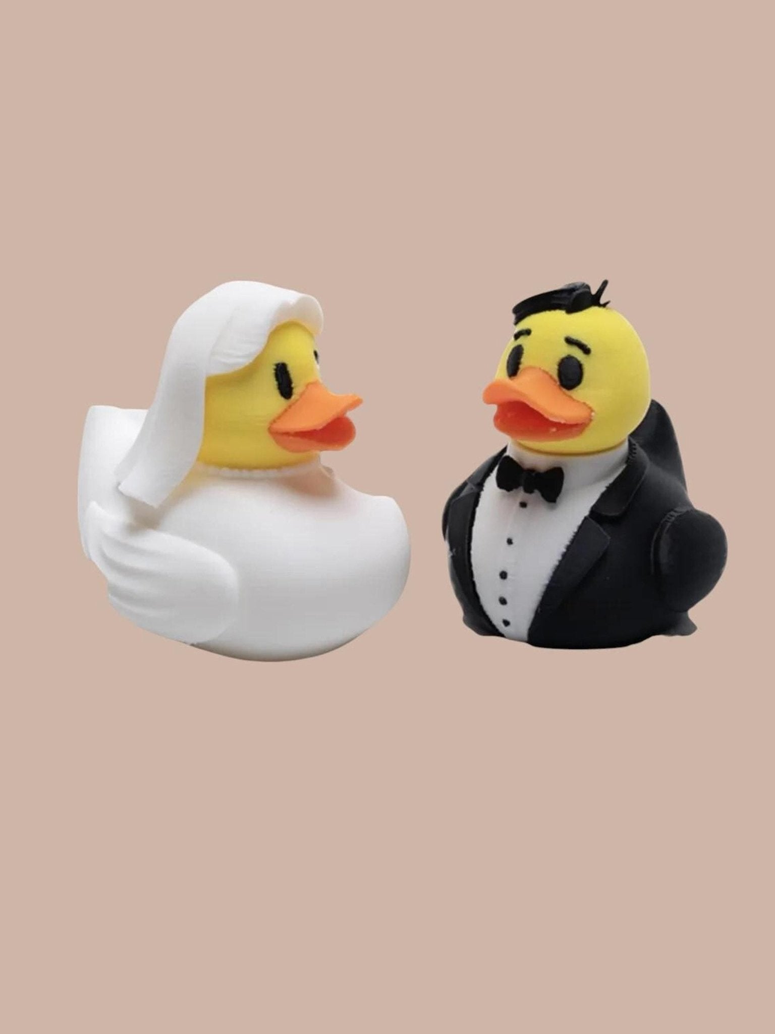 Bride & Groom Duck Wedding Cake Topper, Keepsake Set for Newlyweds - JM Designs