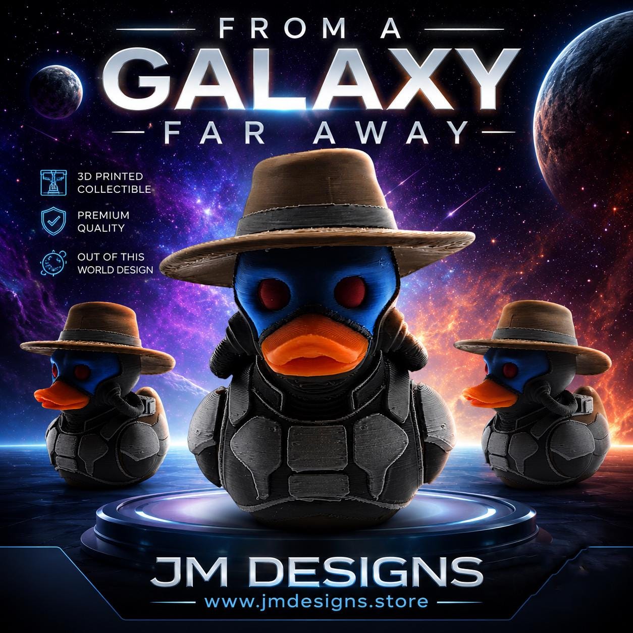 Cad Bane Inspired Duck Star Wars Figure Collectible Desk Decoration Display Piece Bounty Hunter Character - JM Designs