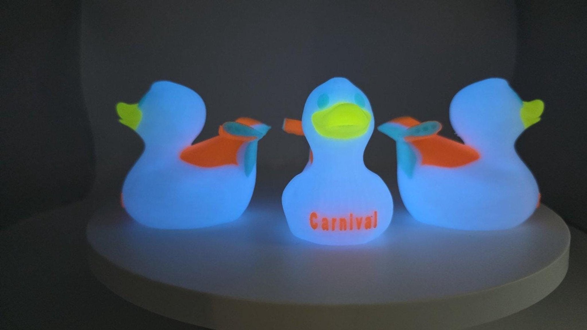 Carnival Cruise Inspired Duck Toy, Glow In The Dark 3D Printed - JM Designs