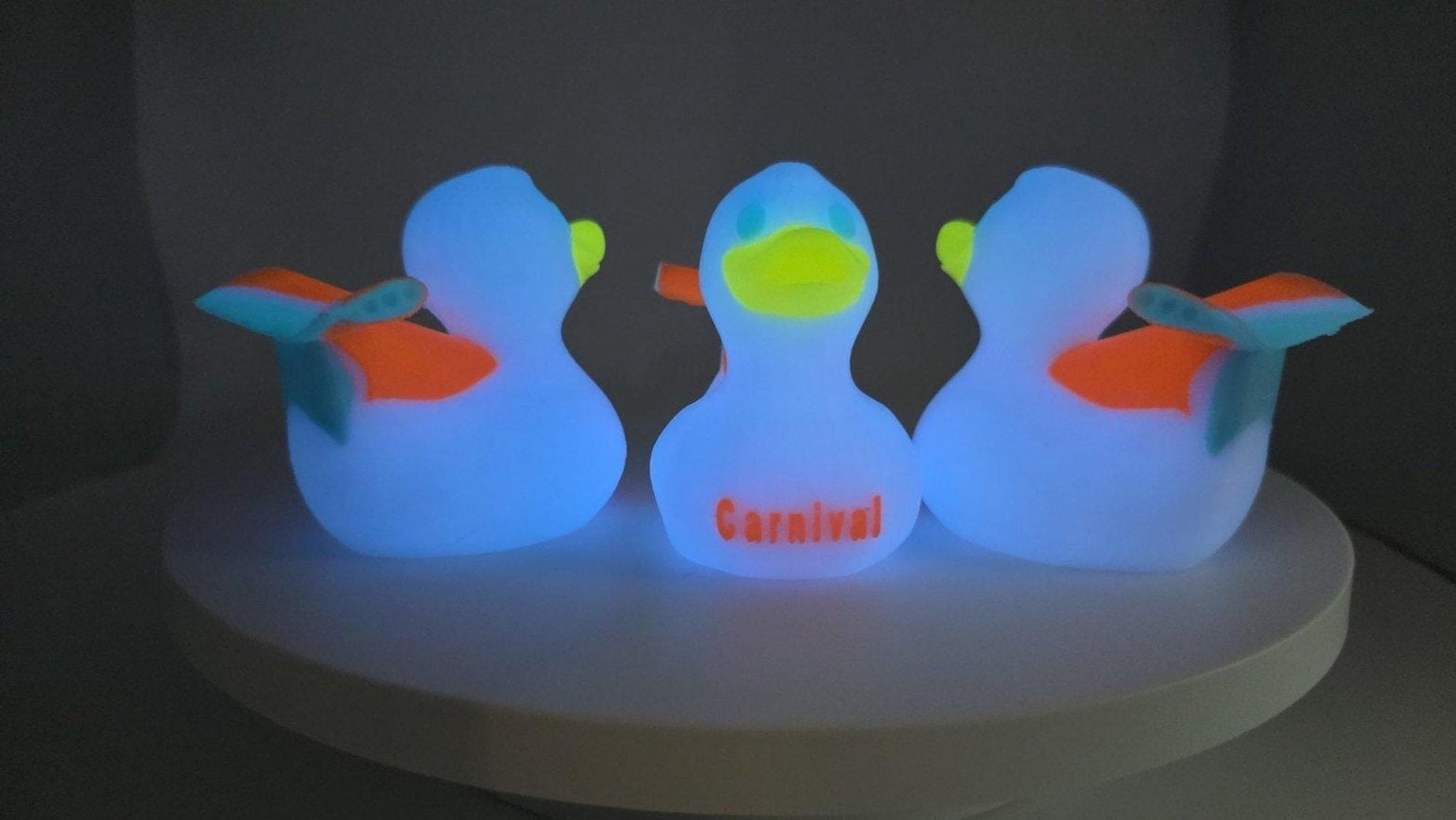 Carnival Cruise Inspired Duck Toy, Glow In The Dark 3D Printed - JM Designs