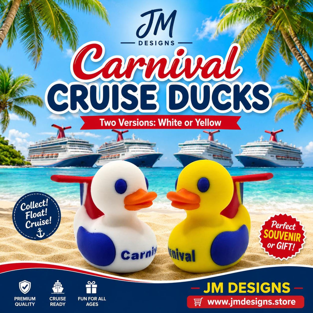 Carnival Cruise Inspired Duck with Wing Tail Design, Nautical Themed Souvenir - JM Designs