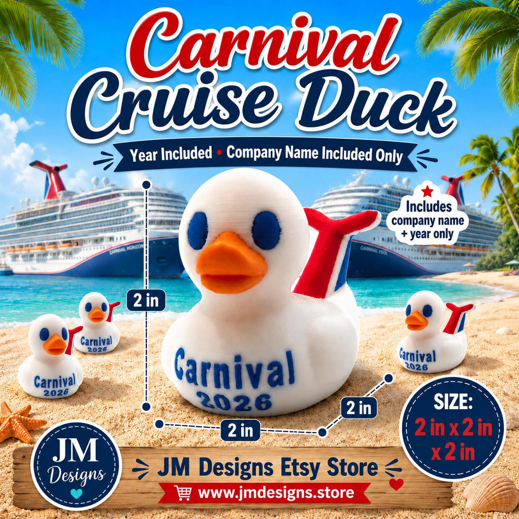 Carnival Inspired Cruise Souvenir Duck Collectible Patriotic Theme Red White Blue Commemorative Travel Keepsake Vacation Memento - JM Designs