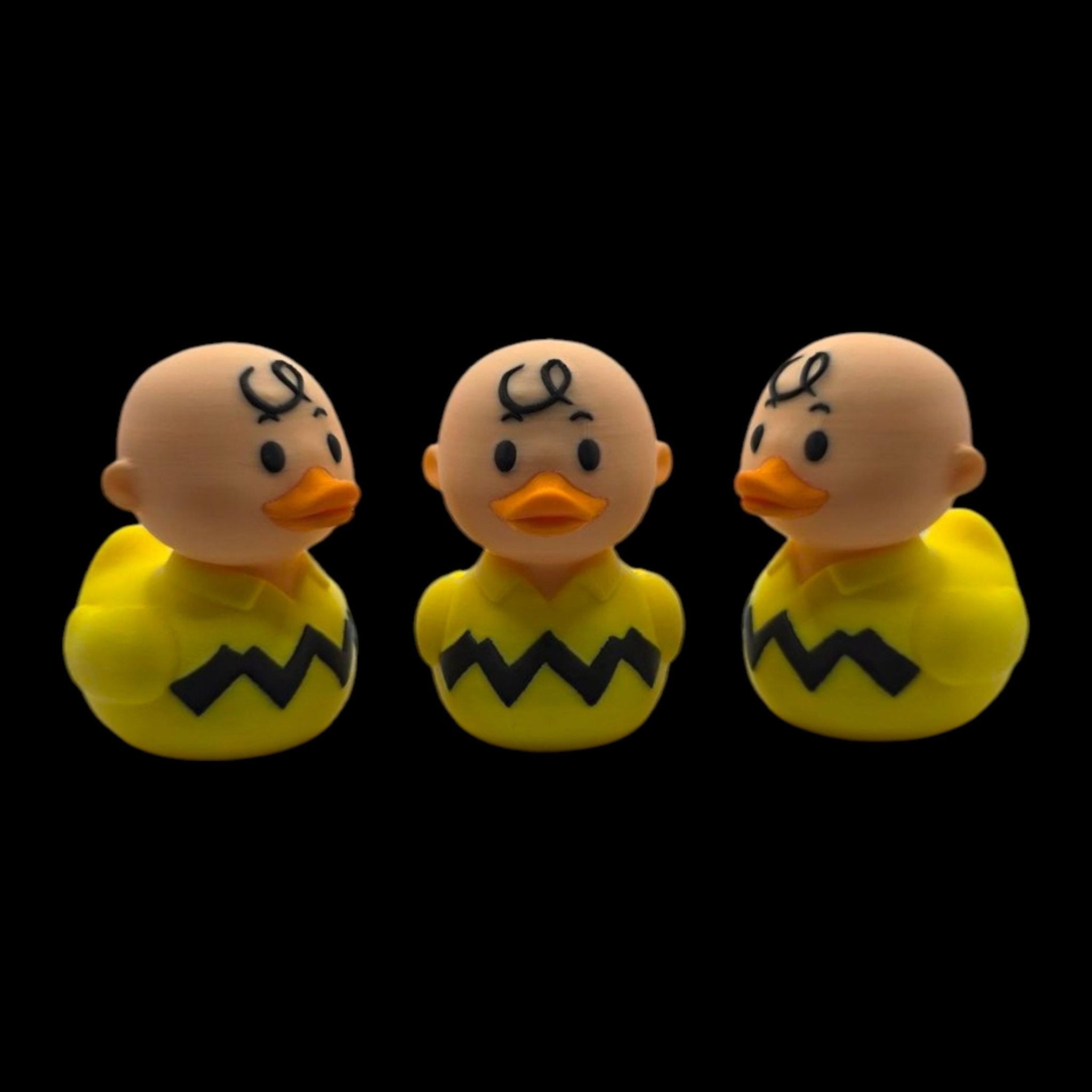 Charlie Brown Duck Inspired Cartoon Character Collectible Figure Desk Decor Yellow & Black - JM Designs