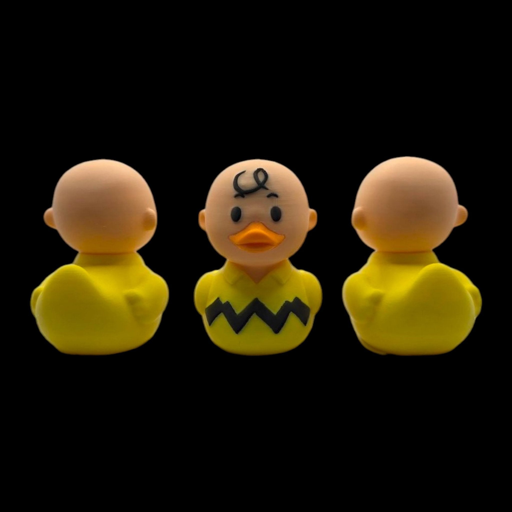 Charlie Brown Duck Inspired Cartoon Character Collectible Figure Desk Decor Yellow & Black - JM Designs