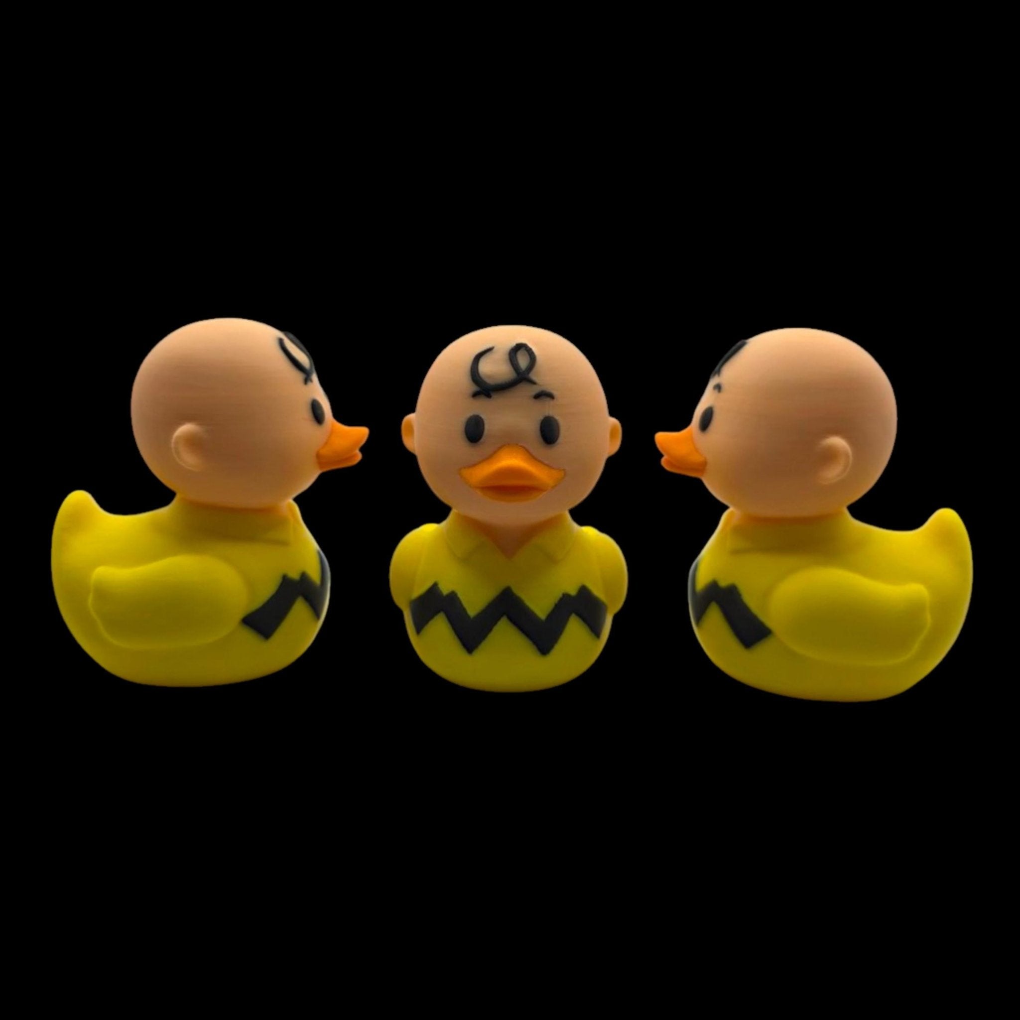 Charlie Brown Duck Inspired Cartoon Character Collectible Figure Desk Decor Yellow & Black - JM Designs