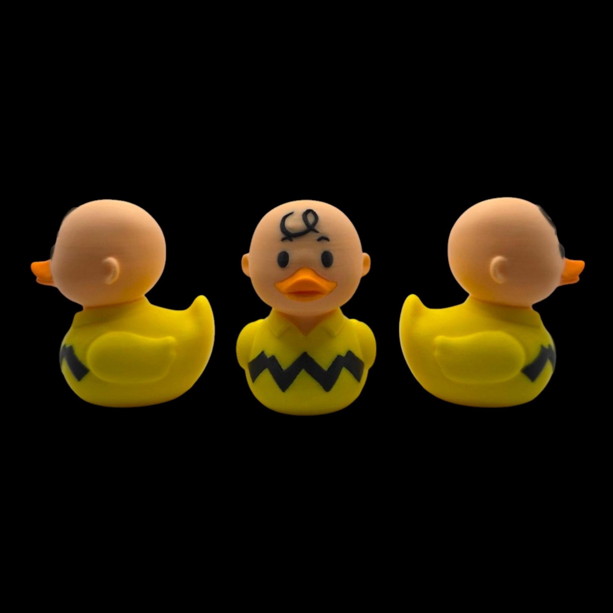 Charlie Brown Duck Inspired Cartoon Character Collectible Figure Desk Decor Yellow & Black - JM Designs