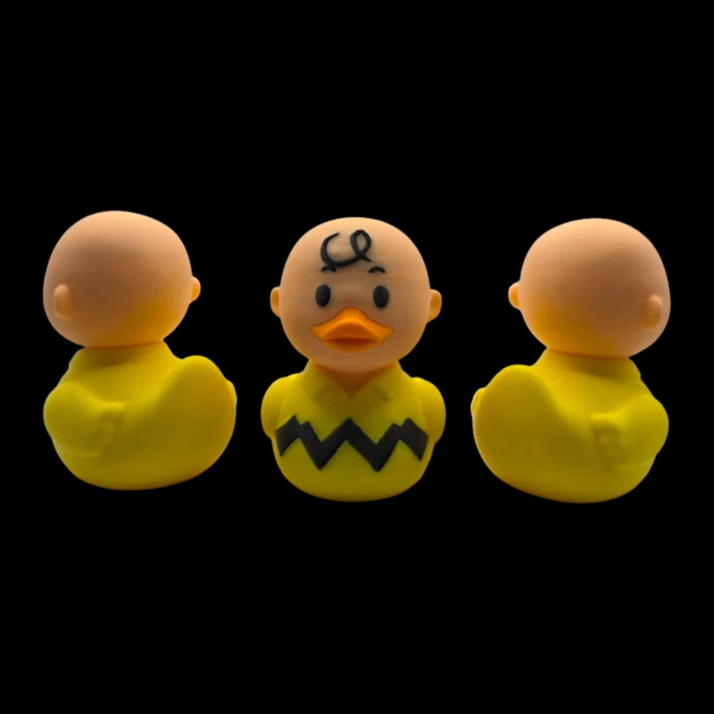 Charlie Brown Duck Inspired Cartoon Character Collectible Figure Desk Decor Yellow & Black - JM Designs