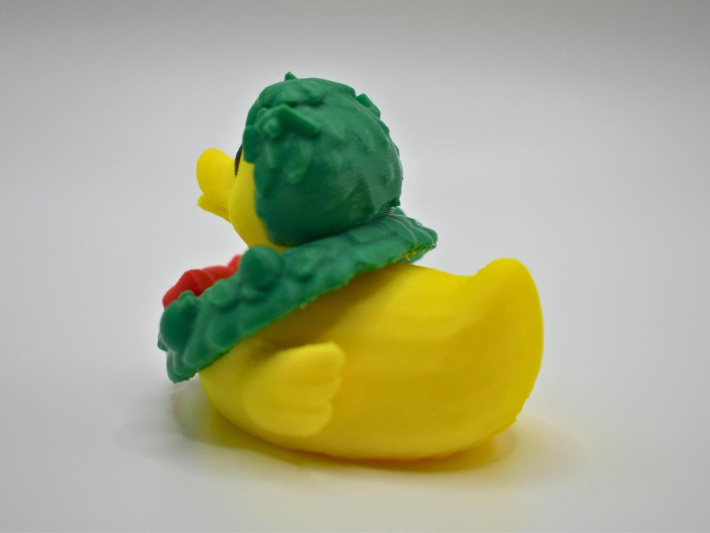 Christmas Duck Figurine with Wreath, Festive Holiday Decoration for Desk or Car - JM Designs