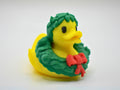 Christmas Duck Figurine with Wreath, Festive Holiday Decoration for Desk or Car - JM Designs