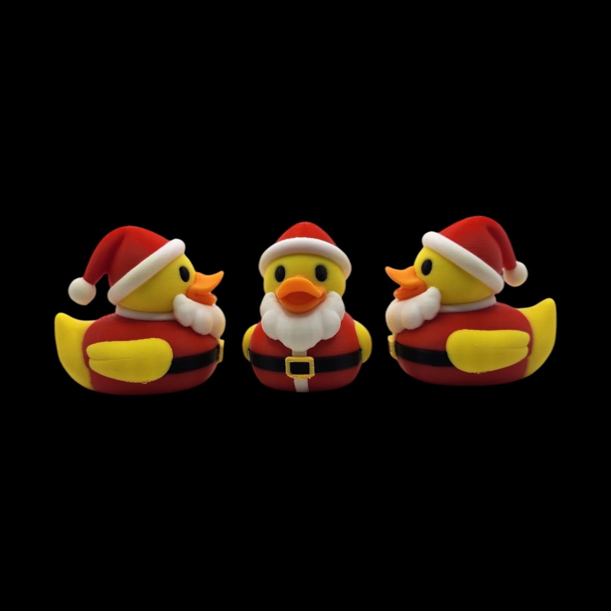 Christmas Duck Santa and Mrs Claus Holiday Decoration Collectible Toy Gift Bathroom Decor Festive Figurine Set Display Tree Ornament - JM Designs