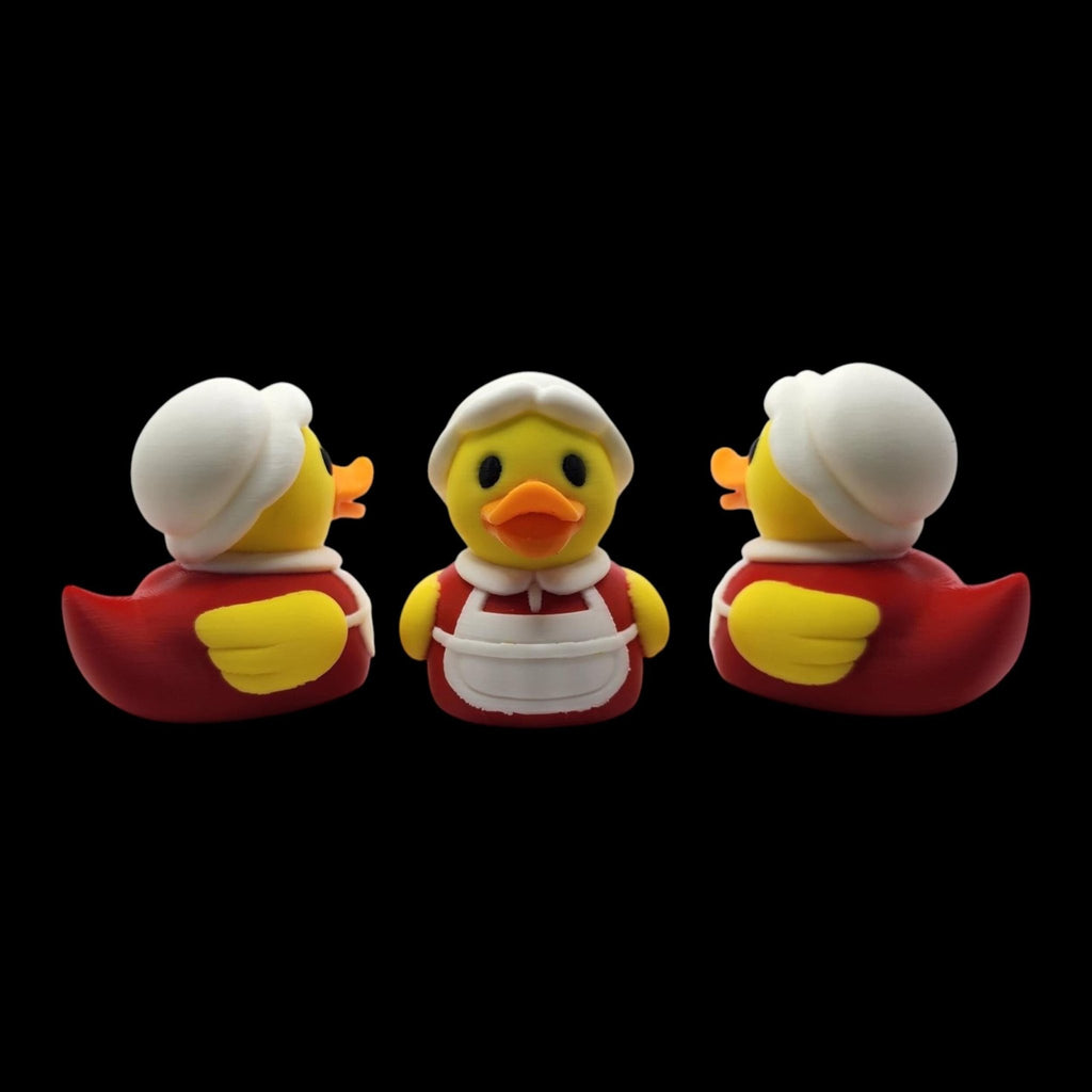 Christmas Duck Santa and Mrs Claus Holiday Decoration Collectible Toy Gift Bathroom Decor Festive Figurine Set Display Tree Ornament - JM Designs