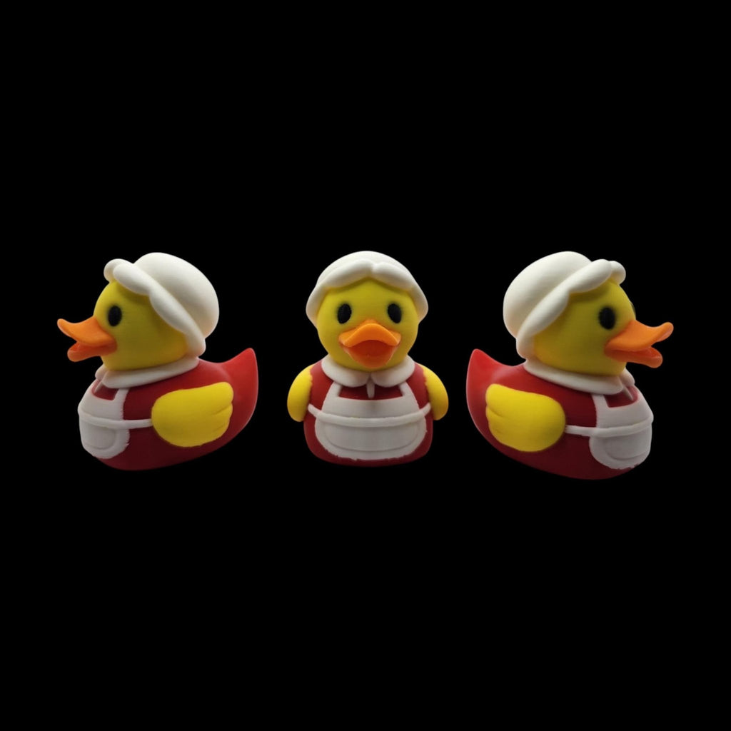 Christmas Duck Santa and Mrs Claus Holiday Decoration Collectible Toy Gift Bathroom Decor Festive Figurine Set Display Tree Ornament - JM Designs