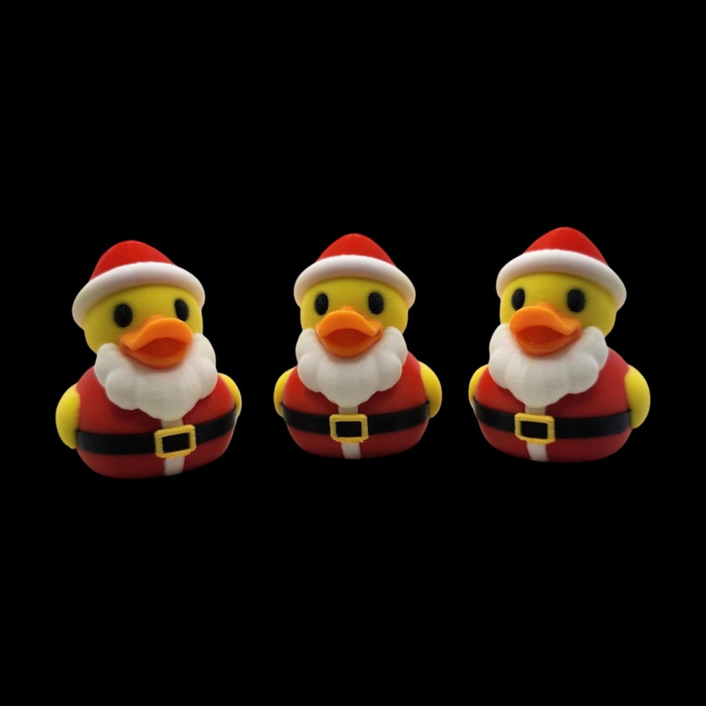 Christmas Duck Santa and Mrs Claus Holiday Decoration Collectible Toy Gift Bathroom Decor Festive Figurine Set Display Tree Ornament - JM Designs